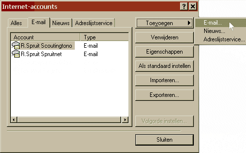 Creeer een nieuw e-mail account
