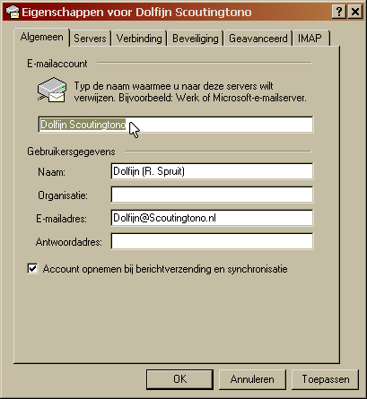 Pas de naam van het account aan
