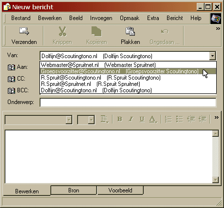 Kies de juiste alias als afzender