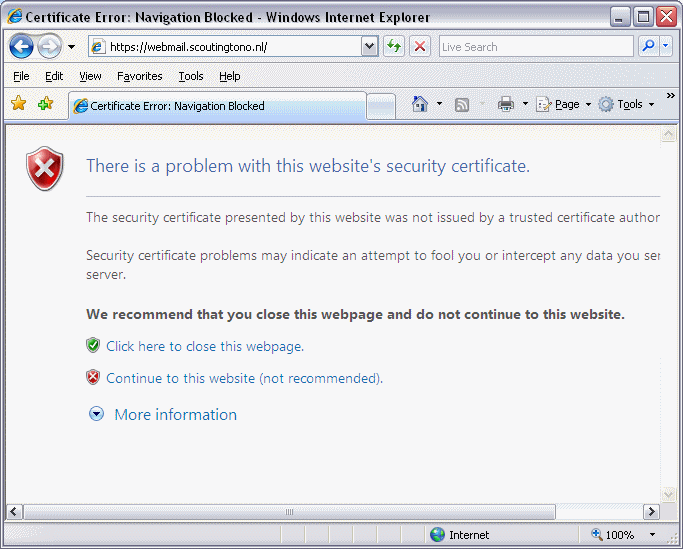 Controleer de gegevens van het certificaat!