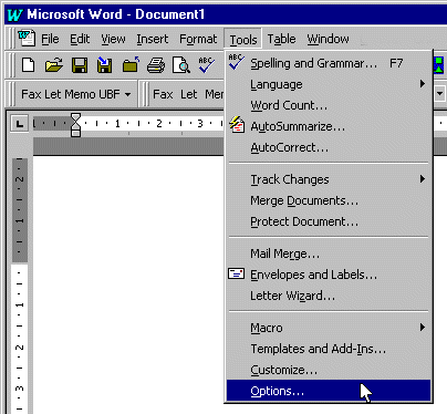 Kies in het menu voor Extra en Opties