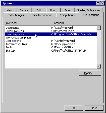 Onder het table Bestandslokaties staat de directory met modellen.