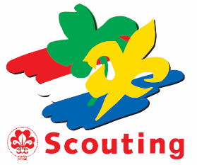 Het Scouting logo met schaduwen (let wel, dit is het logo zoals dat door het Landelijk Service Centrum van Scouting zelf wordt gebruikt).