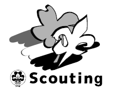 De verbeterde uitvoering van de zwart-wit versie van het Scouting logo (bron: publicatie Scouting Nederland).
